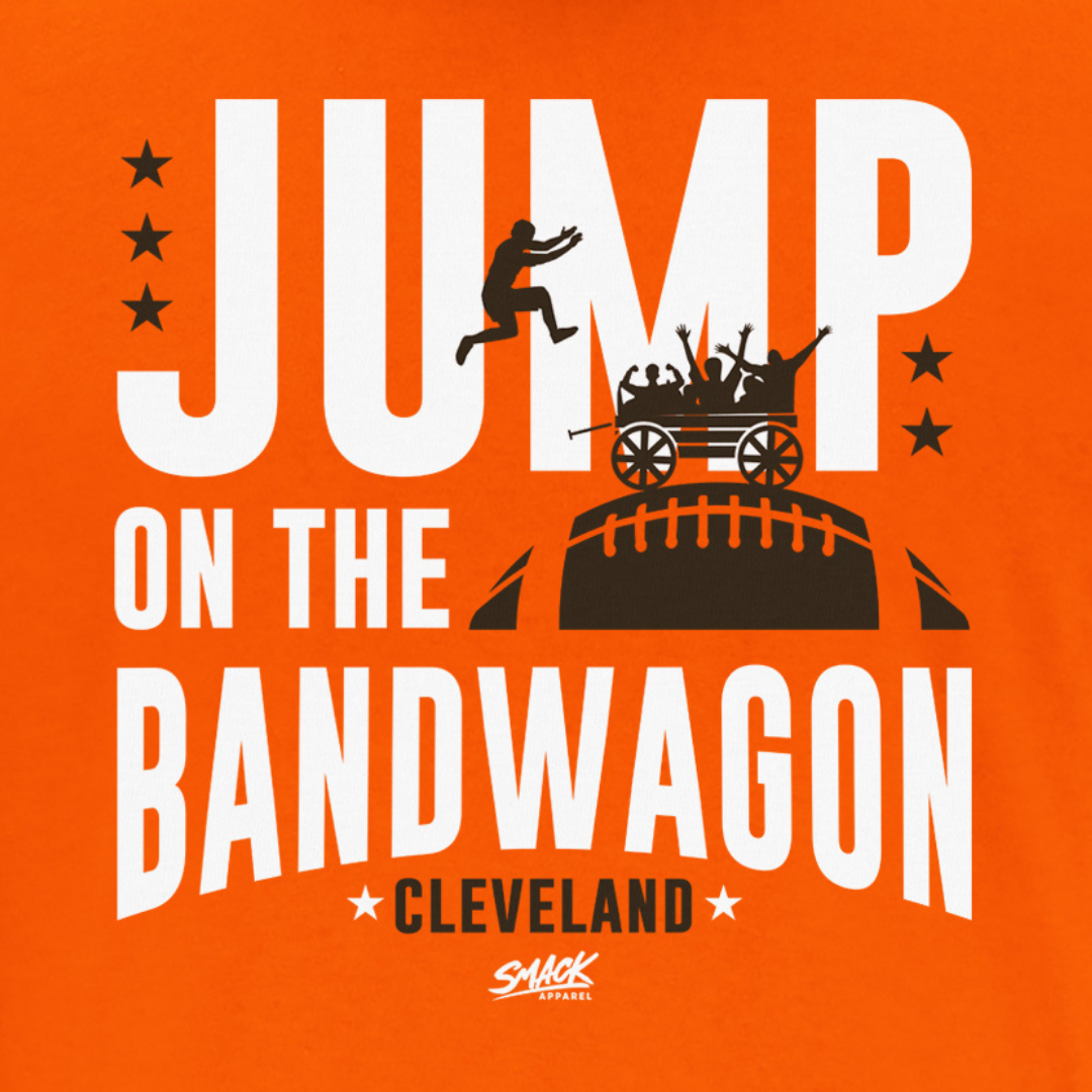 Smack Apparel Cleveland A Drinking Town with A Football Problem. Orange T-Shirt (Sm-5X) | Cleveland Footballs Fans, Medium / Long Sleeve / Orange