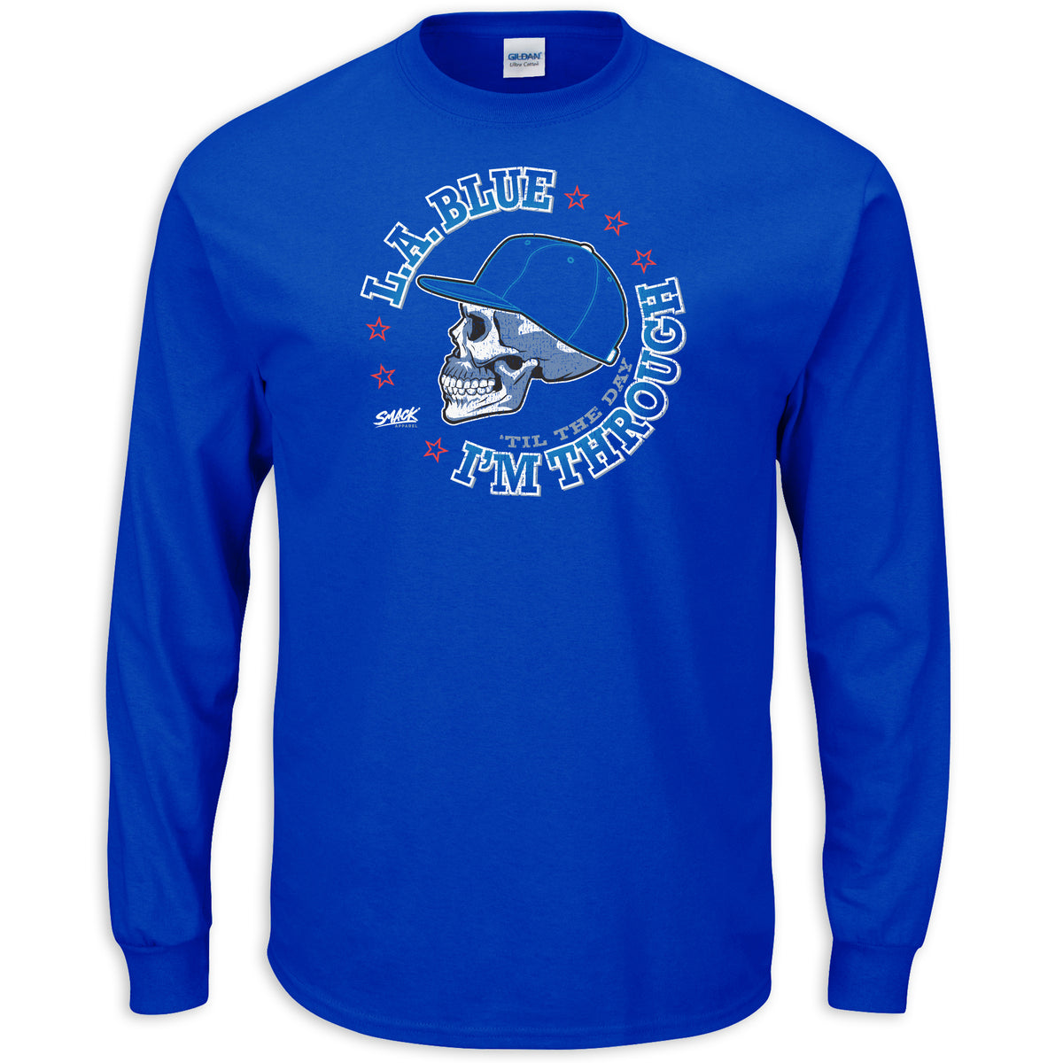 Bright Blue La Slogan Sweat Baseball T Shirt Dress