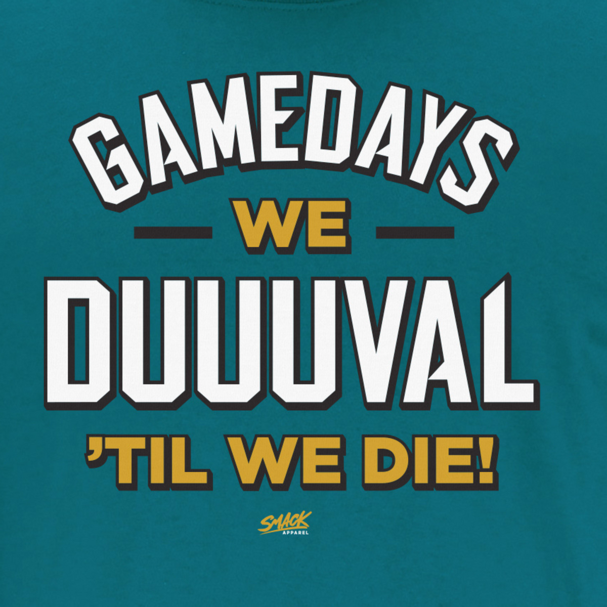 Smack Apparel Gamedays We duuuval T-Shirt for Jacksonville Football Fans (Sm-2XL) Short Sleeve / 3X-Large / Galapagos Blue