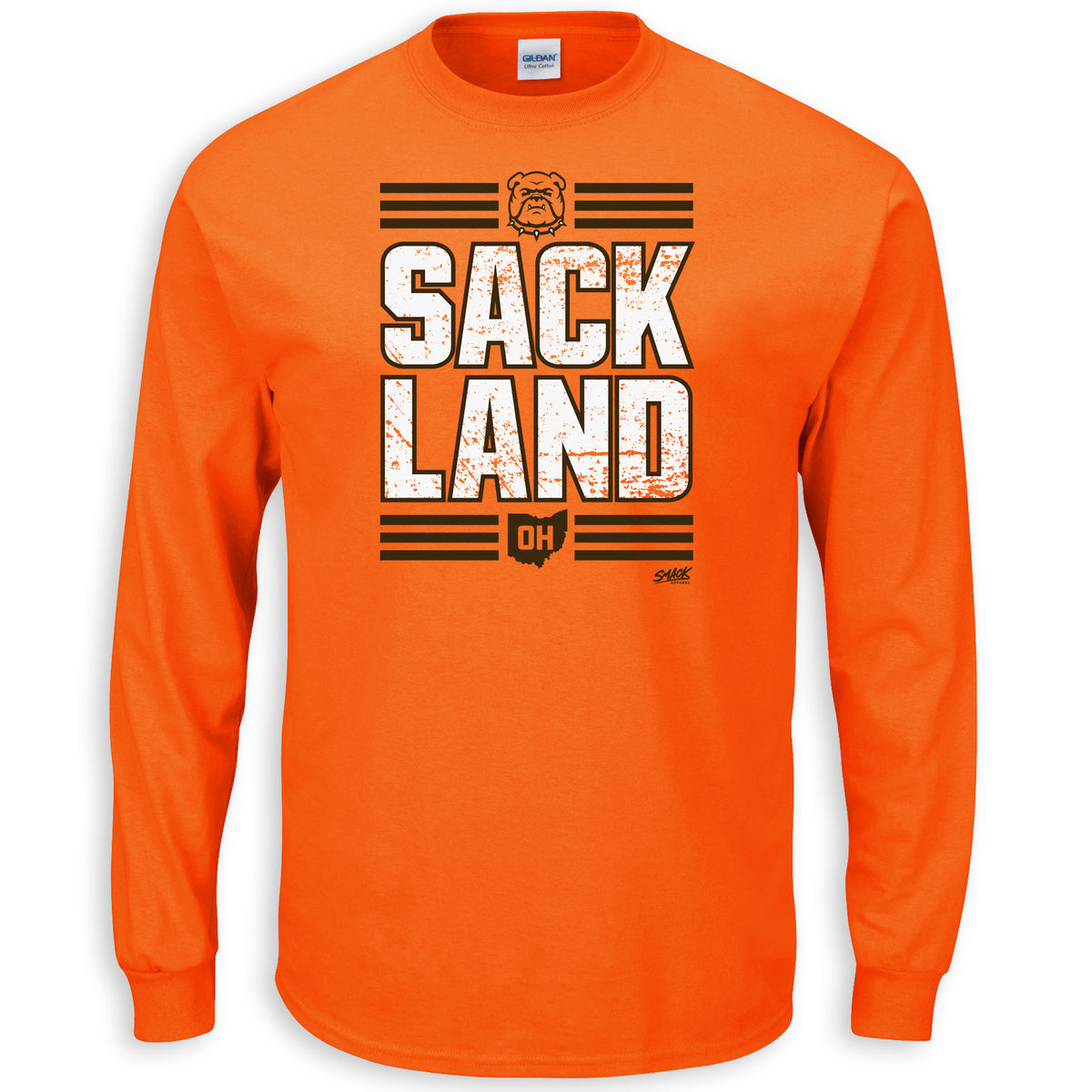 Smack Apparel Cleveland A Drinking Town with A Football Problem. Orange T-Shirt (Sm-5X) | Cleveland Footballs Fans, 2XL / Short Sleeve / Orange