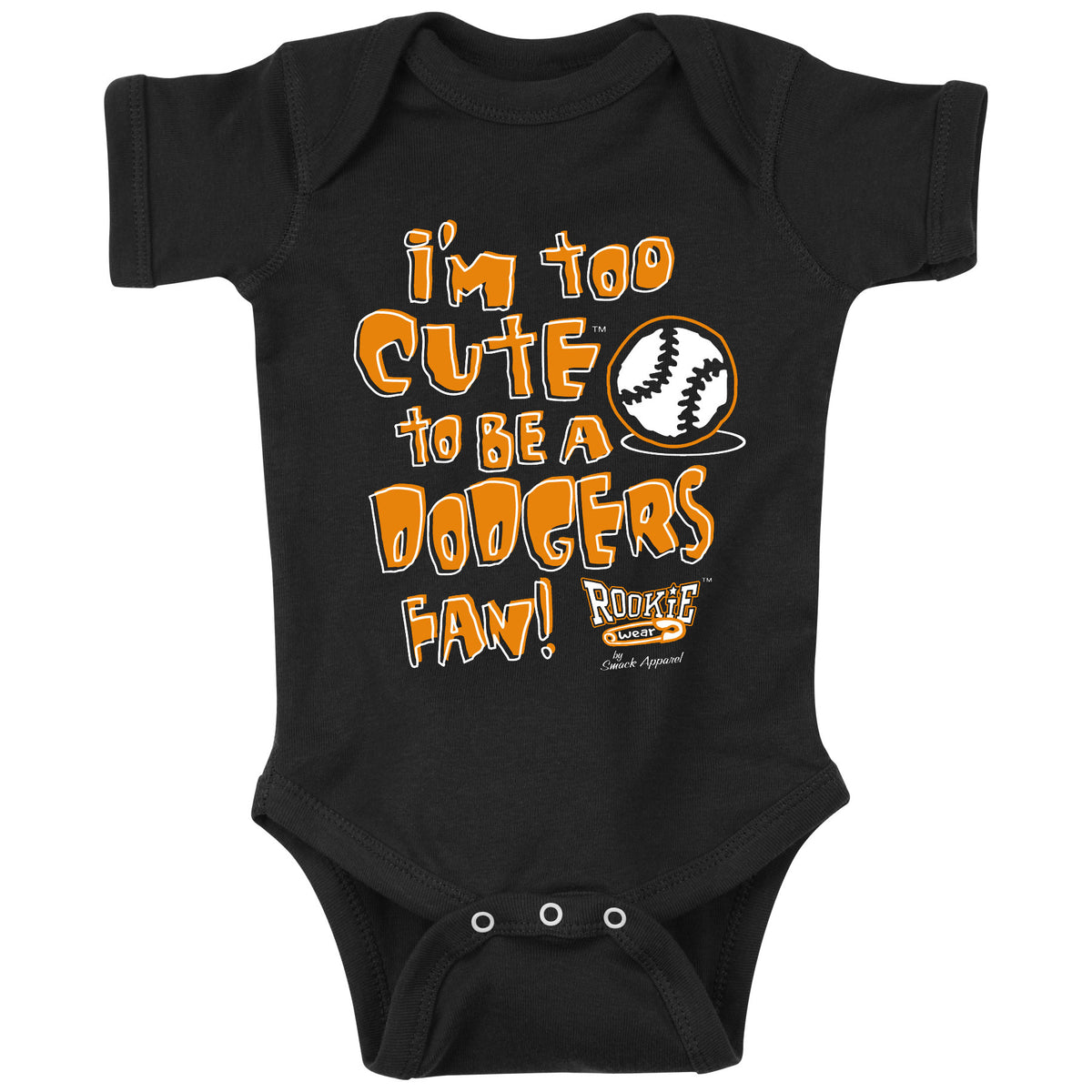 New York Baseball Fans (NYY). I'm Too Cute Baby Bodysuit (NB-18M) or  Toddler Tee (2T-4T) (Rookie Wear by Smack Apparel)