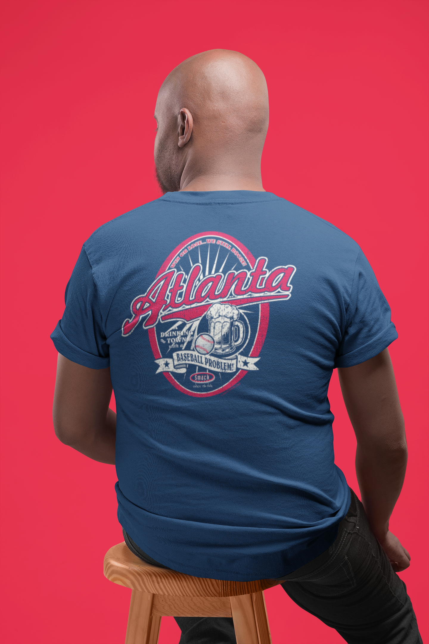 Smack Apparel Cleveland A Drinking Town with A Baseball Problem Shirt | Cleveland Baseball Fans X-Large / Short Sleeve