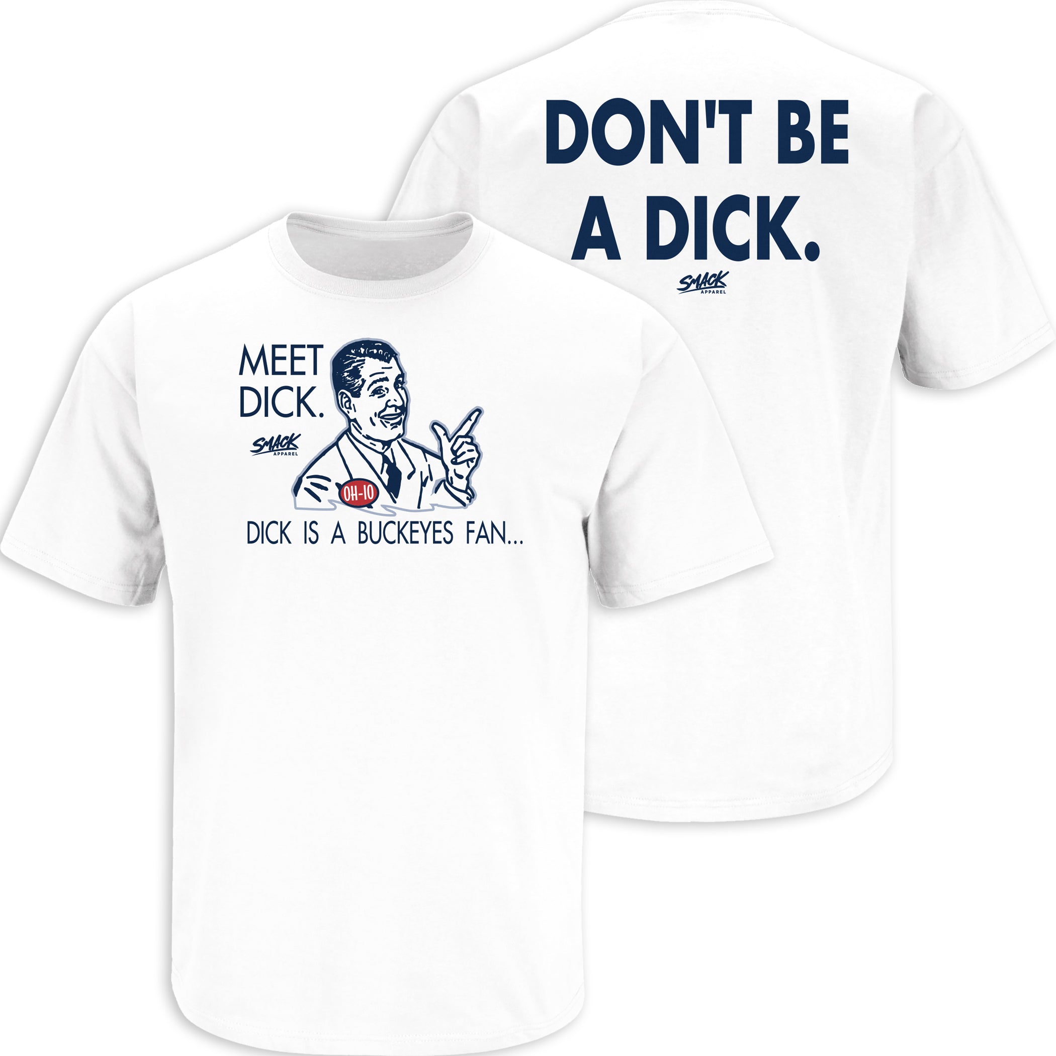 Smack Apparel New York Baseball Fans (NYY) | Don't Be A Dick (Anti-Red Sox) Small / Short Sleeve / Navy