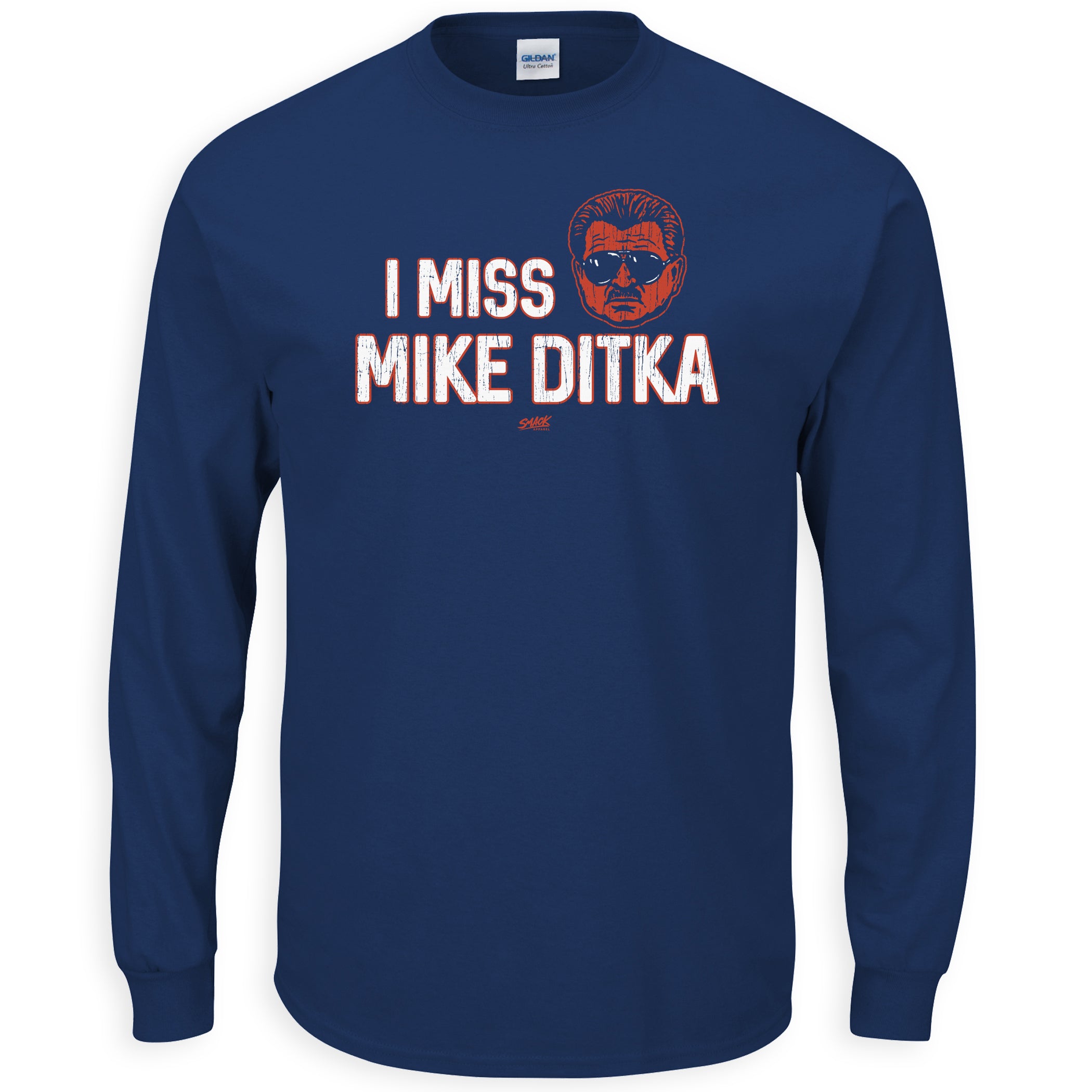 Smack Apparel I Miss Mike Ditka Shirt for Chicago Football Fans | Chicago Football T-Shirt Short Sleeve / Large / Navy