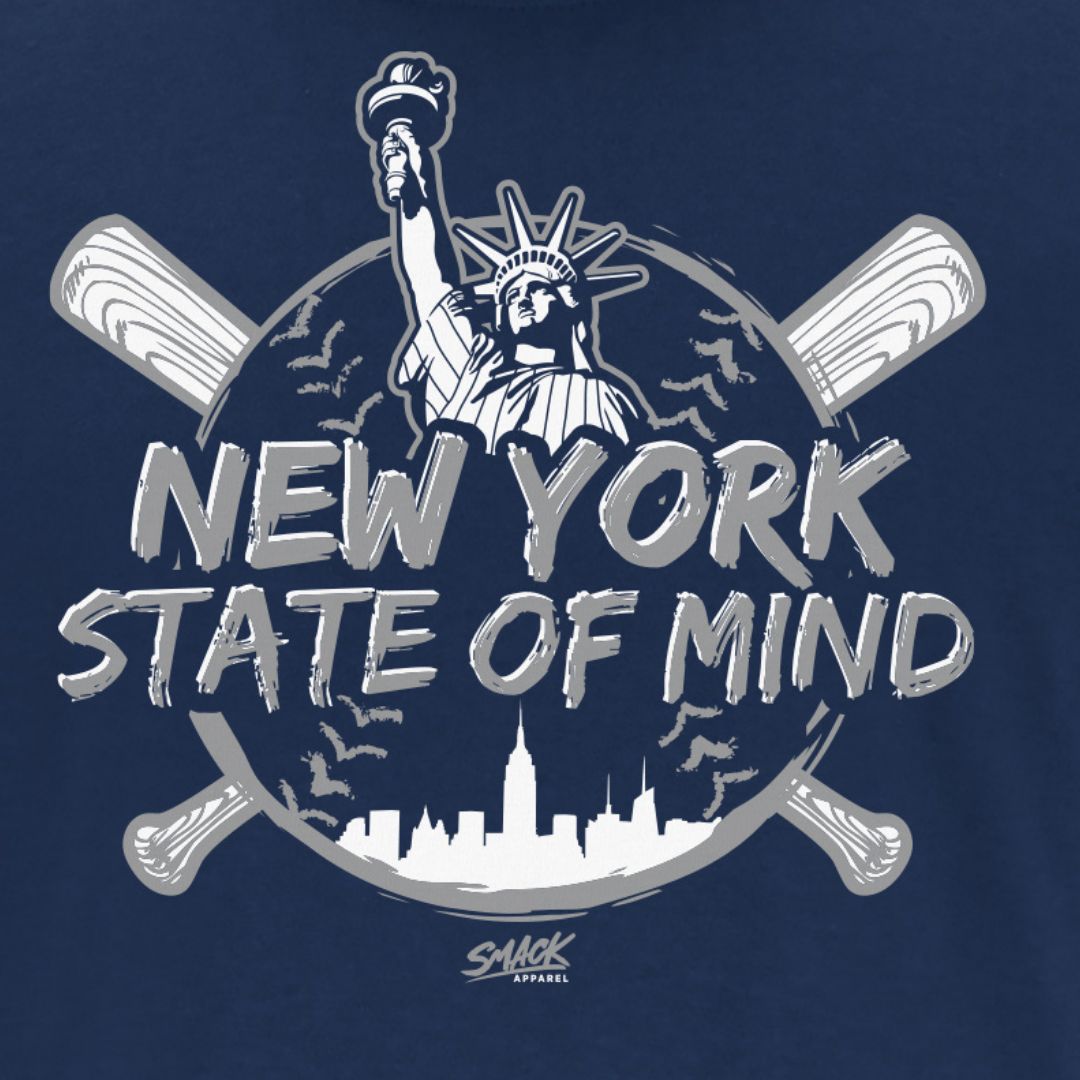 Smack Apparel New York State of Mind T-Shirt for New York Baseball Fans (NYY) Short Sleeve / 4XL / Navy