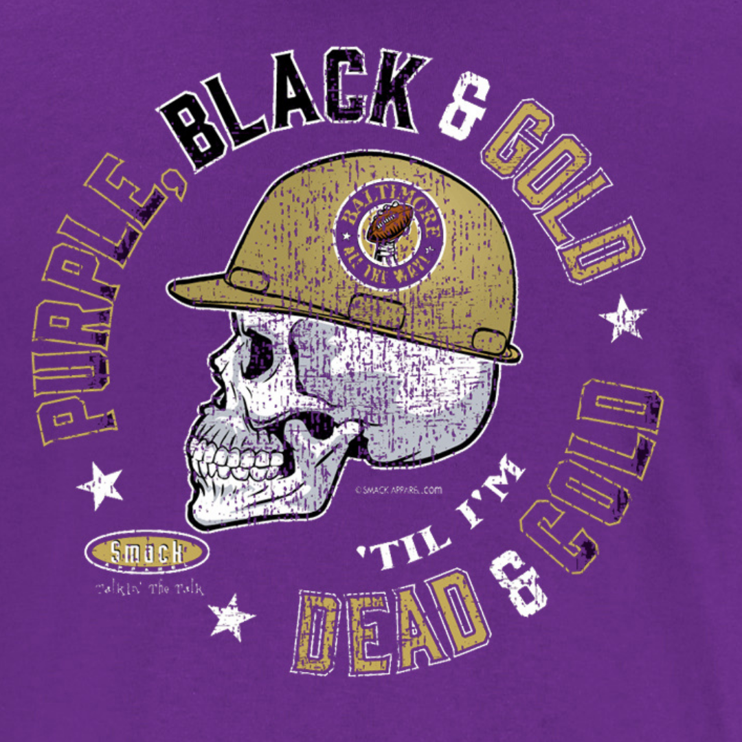 Smack Apparel Purple & Gold Until I'm Dead & Cold Shirt, Men's, Size: 5XL