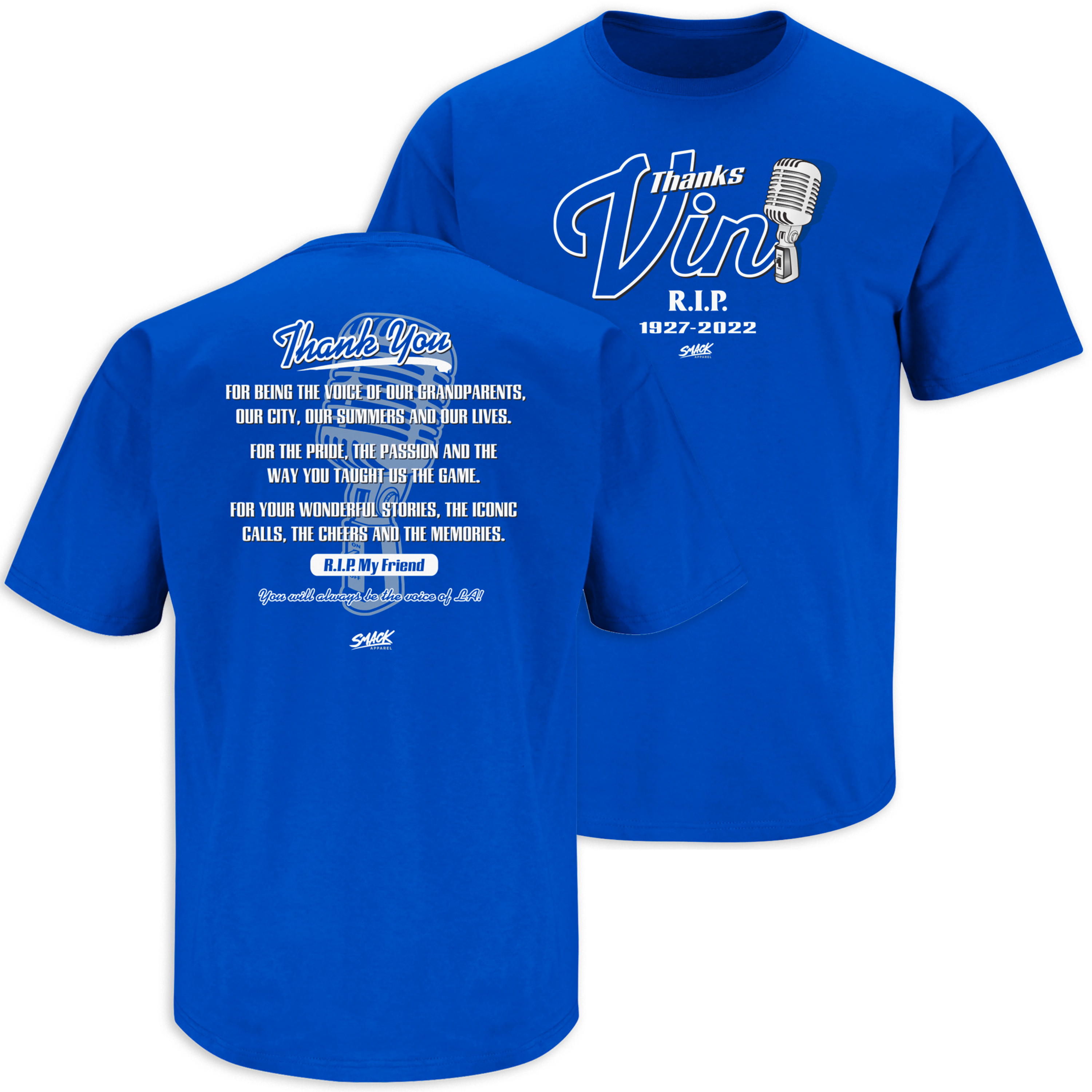 Thank You For The Memories 1927-2022 Rip Vin Scully LA Dodgers Shirt –  Teepital – Everyday New Aesthetic Designs