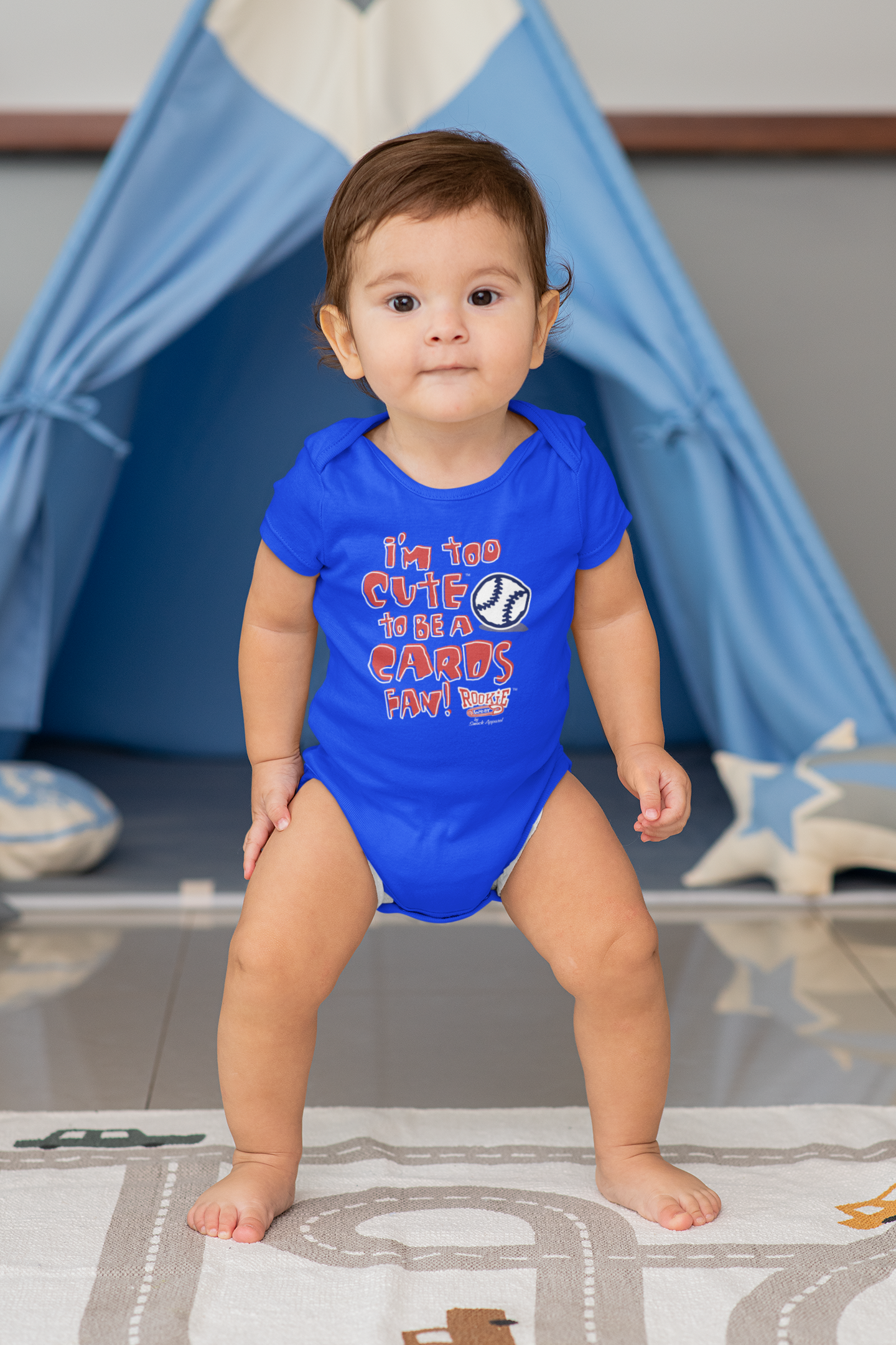 St Louis Baseball Fans. I'm Too Cute (Anti-Cubs or Anti-Royals) Onesie (NB-18M) or Toddler Tee (2T-4T) 6M / Onesie / Red